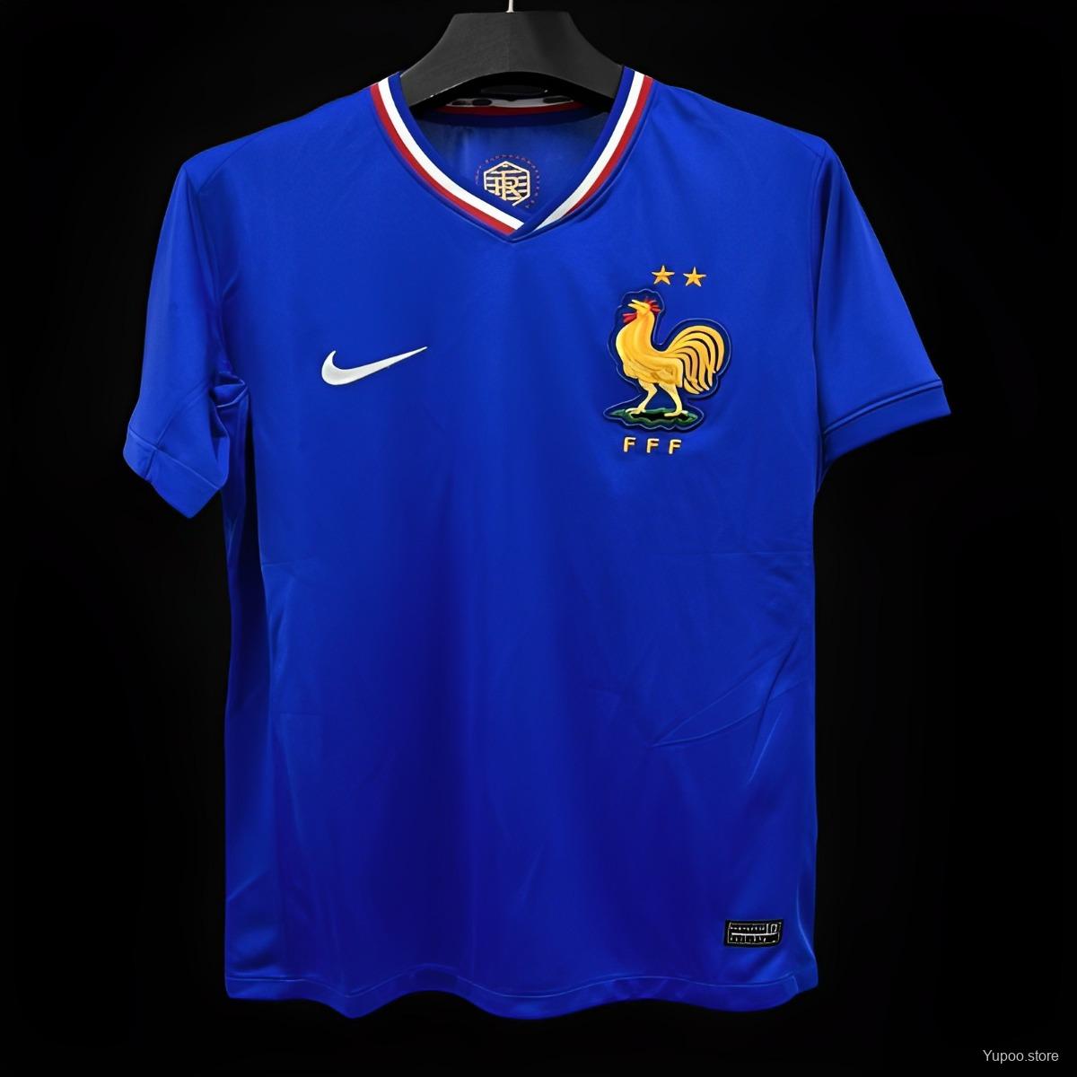 Camiseta de fútbol Francia 2024 LOCAL MANGA CORTA VERSION FAN